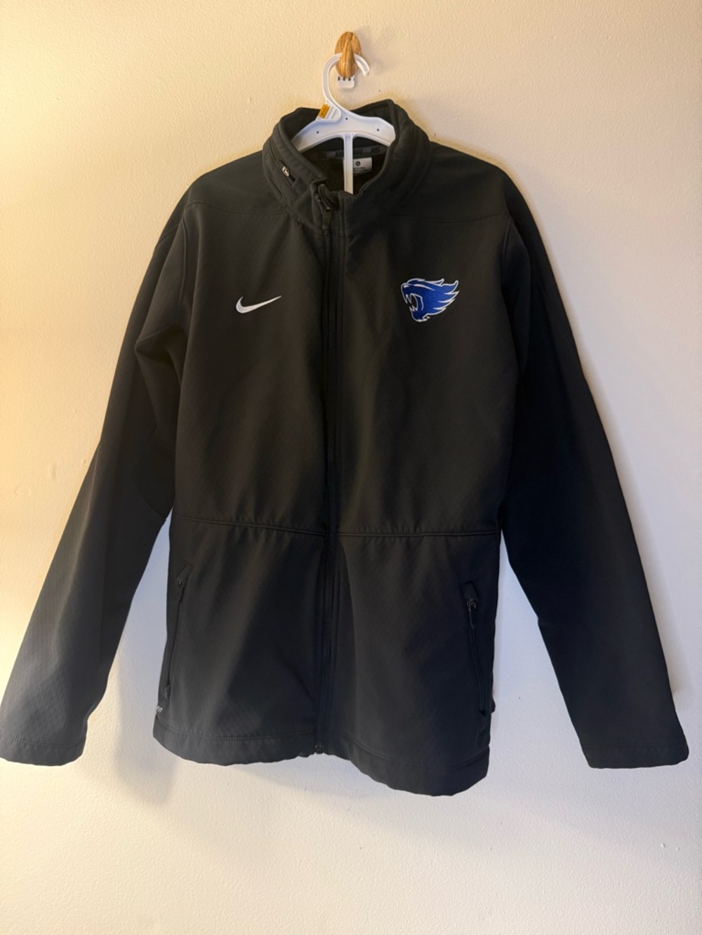 Nike Black Jacket with Blue Panther Patch